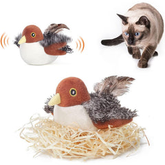 Electric Realistic Bird Toy - Interactive & Motion-Activated for Cats!