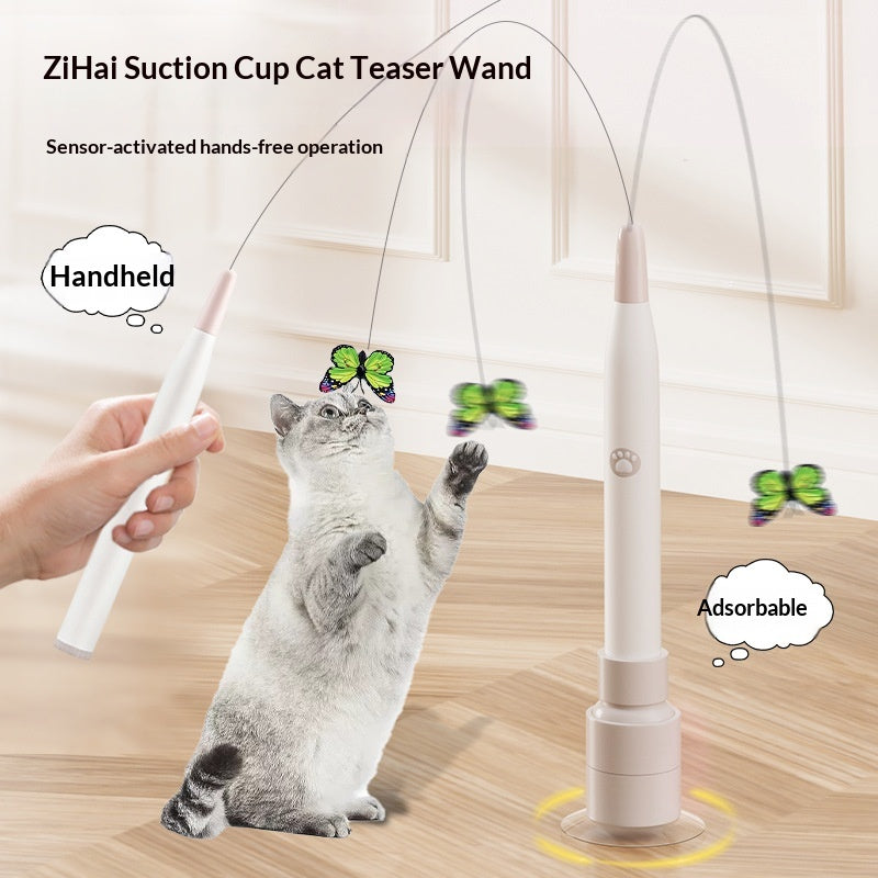 Suction Cup Electric Cat Wand: Hands-Free Fun for Bored Kitties!