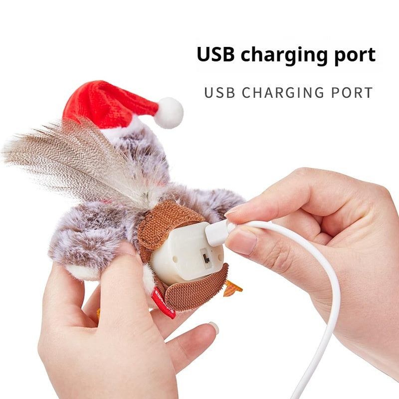 Electric Realistic Bird Toy - Interactive & Motion-Activated for Cats!